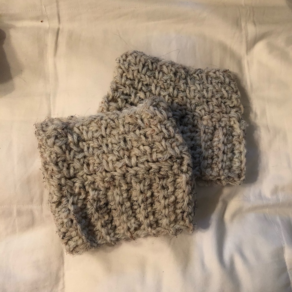 Hand knitted boot cuffs